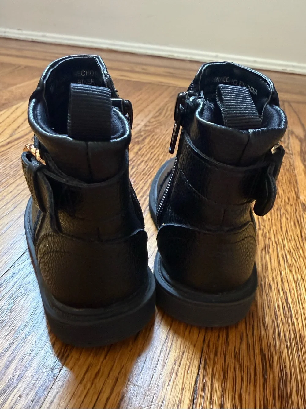 Baby Gap Girls Black Moto Biker Boots Side Zip Size 5 Toddler